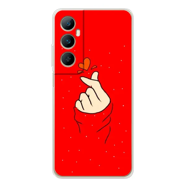 Чехол с рисунком «Сердце на красном» для Realme C75 Чехол с рисунком «Сердце на красном» для Realme C75