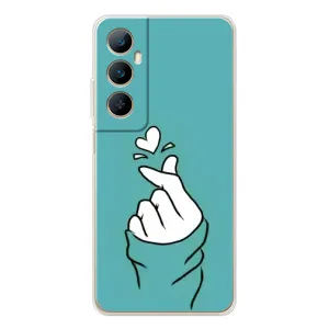 Чехлы (Знак сердечка) на Realme C75 (Сердечко на бирюзовом)
