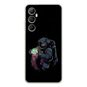 Силіконовый Чохол з принтом "Космонавти" на Realme C75 (В руках земля)