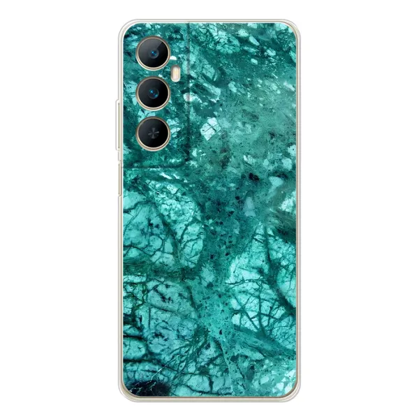 Чехол с рисунком «Зеленый мрамор» для Realme C75