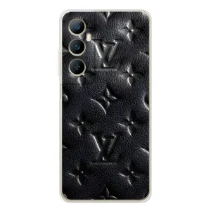 Текстурный Чехол Louis Vuitton для Реалми С76 (Черный ЛВ)