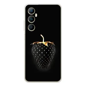 Чехол с изображением вкусной еды для Realme C76 (Чёрная клубника)