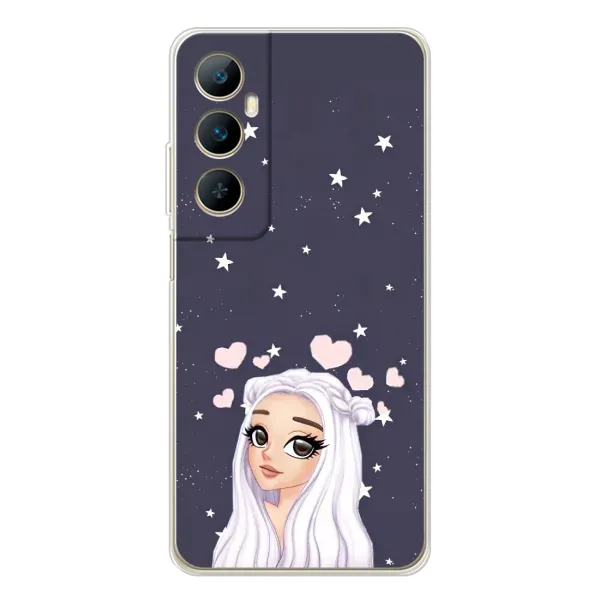 Чехол с рисунком «Девушка и сердечки» для Realme C76 Чехол с рисунком «Девушка и сердечки» для Realme C76