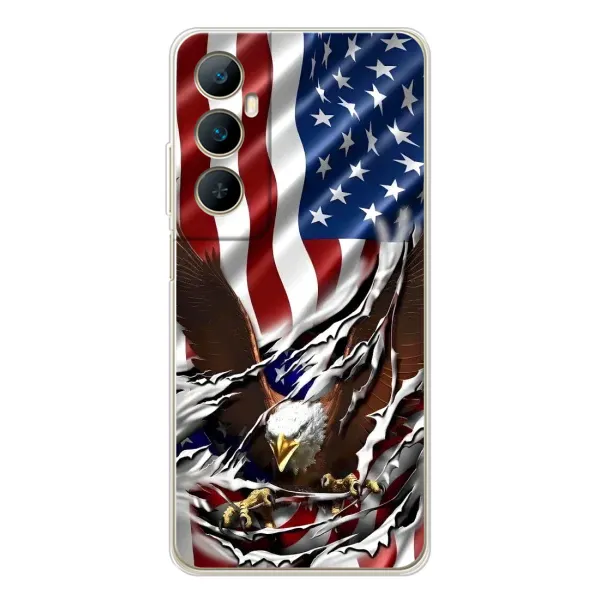 Чехол с рисунком «Флаг USA» для Realme C76 Чехол с рисунком «Флаг USA» для Realme C76