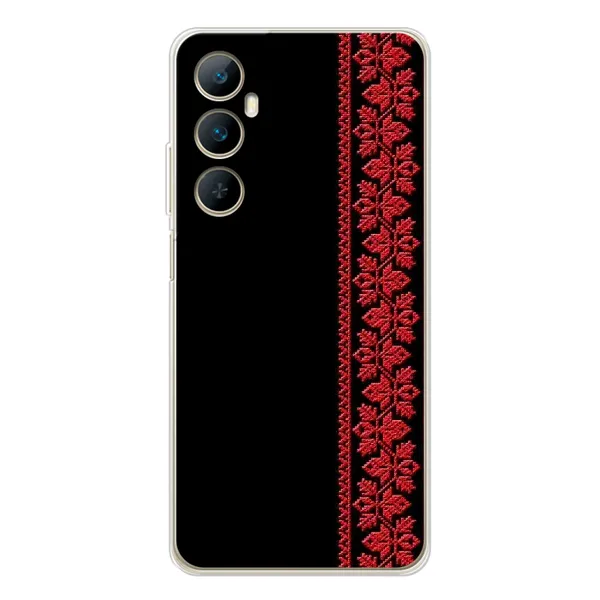 Чехол с рисунком «Красная Вышиванка» для Realme C76 Чехол с рисунком «Красная Вышиванка» для Realme C76