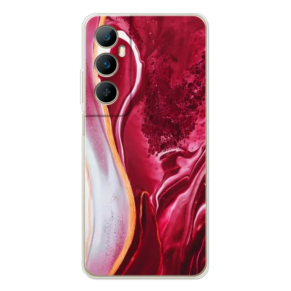Чехол с рисунком «Красный мрамор» для Realme C76 Чехол с рисунком «Красный мрамор» для Realme C76