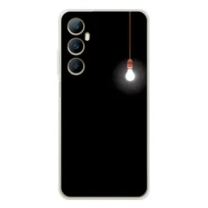 Чехол с картинками на черном фоне для Realme C76 (Лампочка)