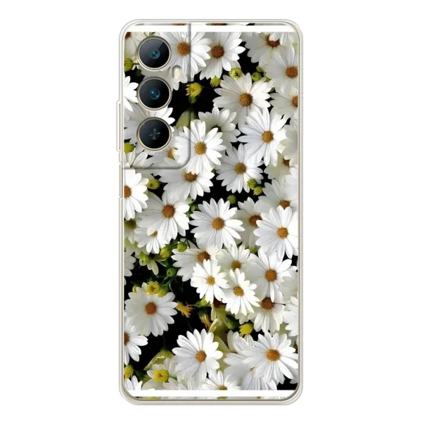 Чехол с рисунком «Рамка в ромашках» для Realme C76