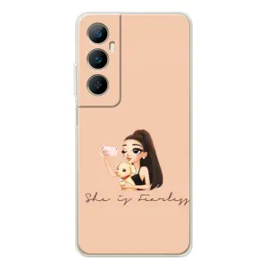 Силиконовый Чехол на Realme C76 с картинкой Стильных Девушек (С собакой)