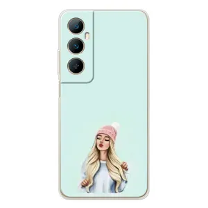 Силиконовый Чехол на Realme C76 с картинкой Стильных Девушек (В шапке)