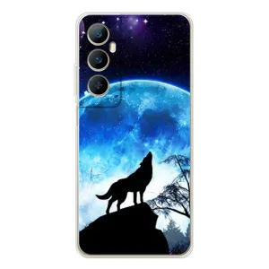 Чохол з Вовком на Realme C76 (Виє на місяць)