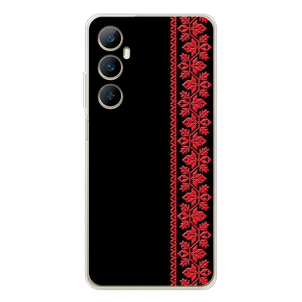 Чехол с рисунком «Вышиванка на черном» для Realme C76 Чехол с рисунком «Вышиванка на черном» для Realme C76