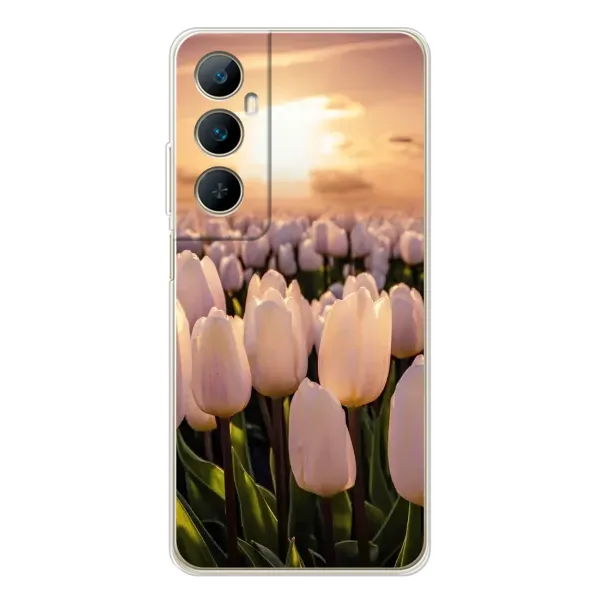 Чехол с рисунком «Закат с цветами» для Realme C76 Чехол с рисунком «Закат с цветами» для Realme C76