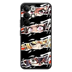 Силиконовые чехлы с глазами Anime для Реалми C85 Про (Глаза на чорном)