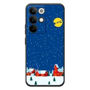 Силиконовый бампер на рождество для RealMe C85 Pro (Город в снегу)