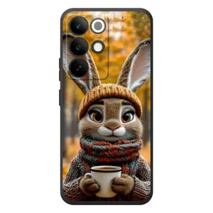 Друкований чохол 'Звірята з кавою' для RealMe C85 Pro (Зайчик з кавою)