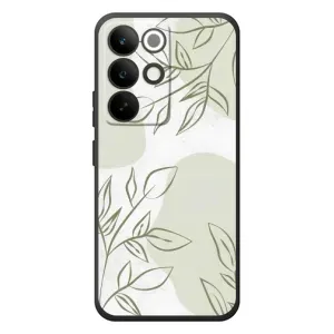 Чехол цветочный дизайн для RealMe C85 Pro (Зелёный дизайн)