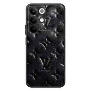 Текстурный Чехол Louis Vuitton для Реалми С85 (Черный ЛВ)