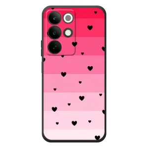 Чехлы с тематикой "Маленькие Сердечки" на RealMe C85 (Чорные сердечки)