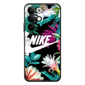 Силиконовый Чехол на RealMe C85 с картинкой Nike (Цветочный Nike)