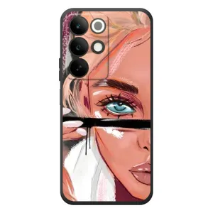 Силіконовый Чохол на RealMe C85 з картинкой Модных девушек (Дівчина та вії)