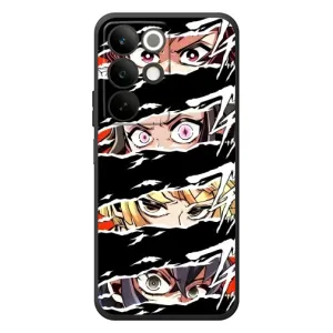 Силиконовые чехлы с глазами Anime для Реалми С85 (Глаза на чорном)