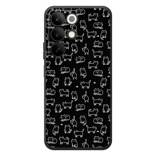 Чехол с рисунком «Котики на черном» для Realme C85 Чехол с рисунком «Котики на черном» для Realme C85