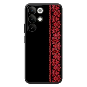 Силиконовый Чехол на RealMe C85 (Красная Вышиванка)