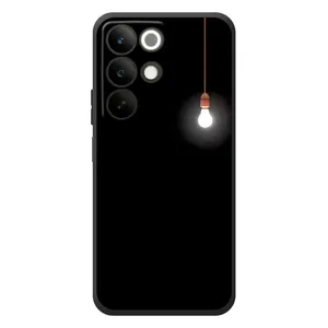 Чехол с картинками на черном фоне для RealMe C85 (Лампочка)