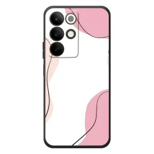 Чохол квітковий дизайн для RealMe C85 (Рожевий фон)