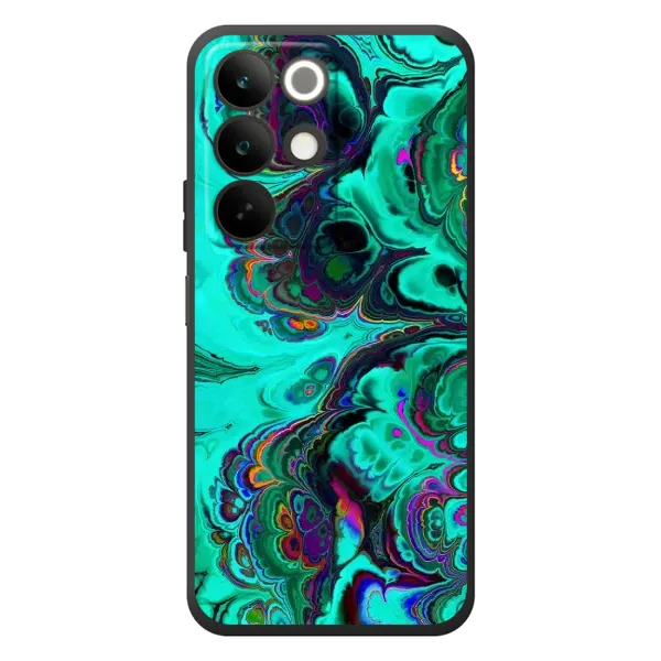 Чехол с рисунком «Салатный мрамор» для Realme C85