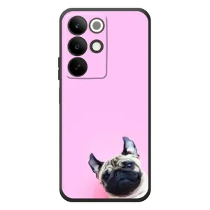 Бампер для RealMe C85 з картинкою "Песики" (Собака на рожевому)