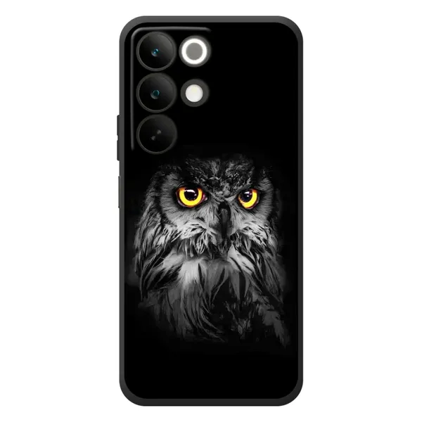 Чехол с рисунком «Сова на чёрном» для Realme C85 Чехол с рисунком «Сова на чёрном» для Realme C85