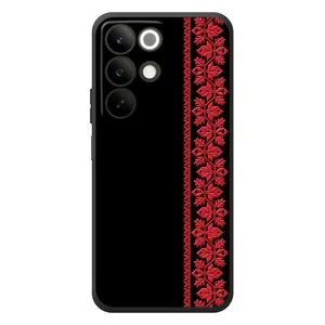 Силиконовый Чехол на RealMe C85 с картинкой Вышиванки (Вышиванка на черном)