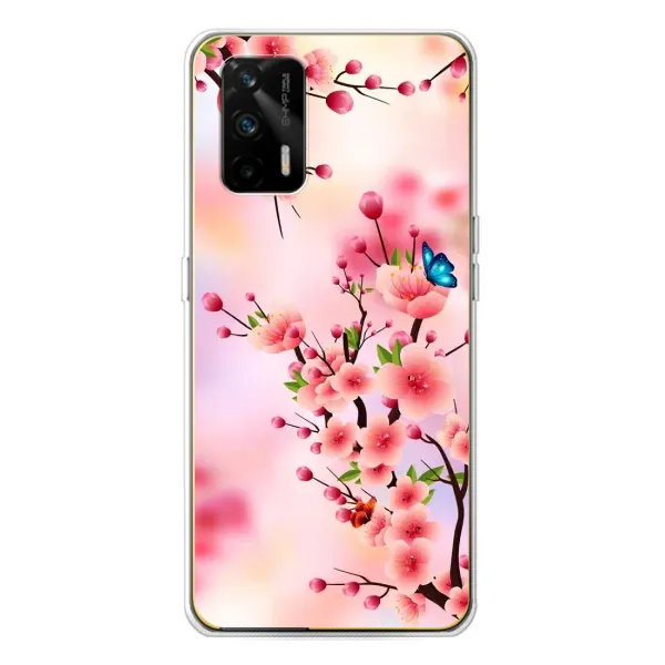 Чехол с рисунком «Бабочки на сакуре» для Realme GT 5G Чехол с рисунком «Бабочки на сакуре» для Realme GT 5G