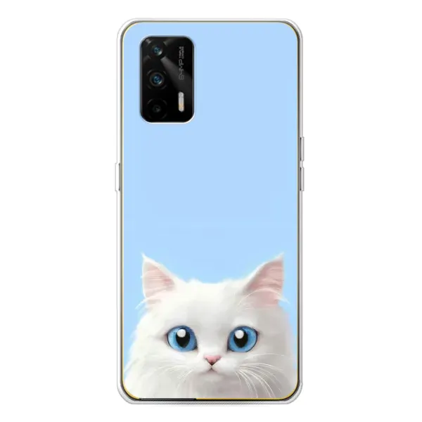 Чехол с рисунком «Белый кот» для Realme GT 5G Чехол с рисунком «Белый кот» для Realme GT 5G