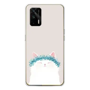 Чехол на тематику: Коты для Realme GT 5G (Белый котик)