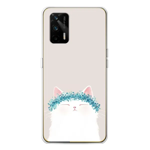 Чехол с рисунком «Белый котик» для Realme GT 5G Чехол с рисунком «Белый котик» для Realme GT 5G