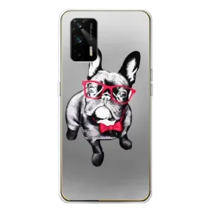 Чехол (ТПУ) Милые собачки для Realme GT 5G (Бульдог в очках)