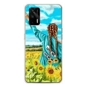 Чохол Стильні дівчата на Realme GT 5G (Дівчина на полі)