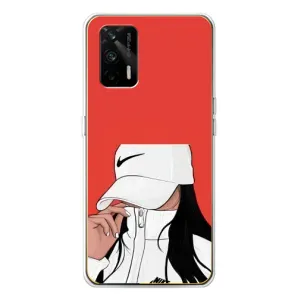 Силіконовый Чохол на Realme GT 5G з картинкой Модных девушек (Дівчина Nike)