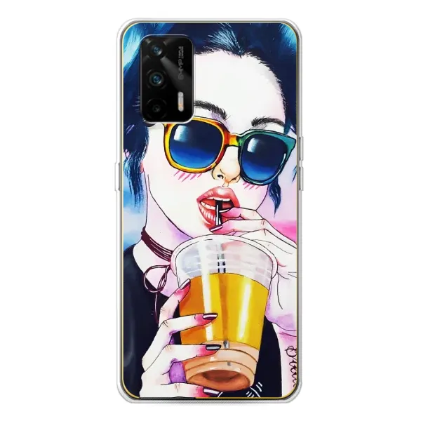 Чехол с рисунком «Девушка с коктейлем» для Realme GT 5G