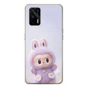 Чехол с принтом Лабубу для Realme GT 5G (Фиолетовый Лабубу)