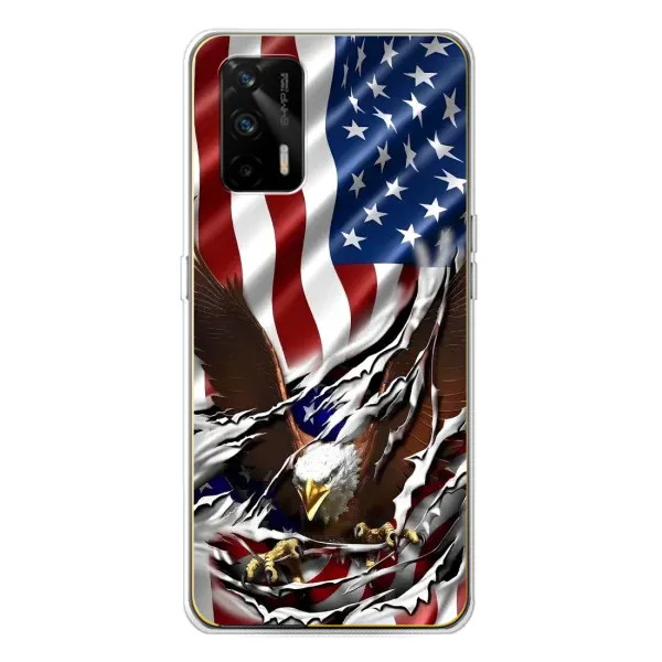 Чехол с рисунком «Флаг USA» для Realme GT 5G Чехол с рисунком «Флаг USA» для Realme GT 5G