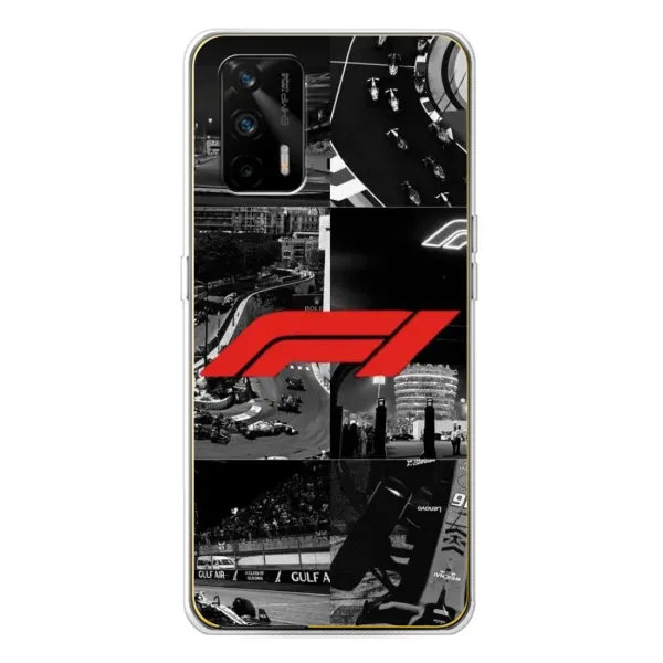 Чехол с рисунком «Коллаж Формула 1» для Realme GT 5G Чехол с рисунком «Коллаж Формула 1» для Realme GT 5G