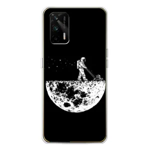 Силиконовый Чехол с принтом "Космонавты" на Realme GT 5G (Космонавт)