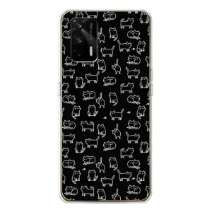 Чехол на тематику: Коты для Realme GT 5G (Котики на черном)