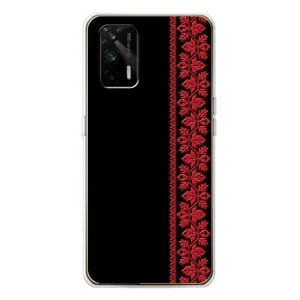 Силиконовый Чехол на Realme GT 5G (Красная Вышиванка)