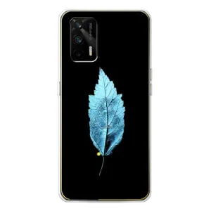 Чохол з картинками на чорному фоні для Realme GT 5G (Листя)