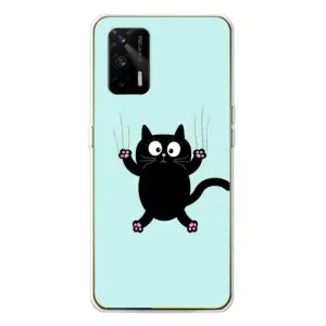 Силиконовый чехол с котиком для Realme GT 5G (Падающий кот)